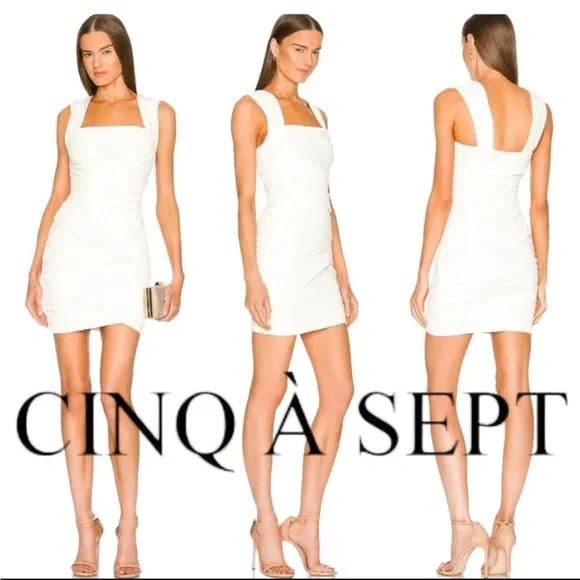 Cinq a Sept Desiree white cocktail dress size 6 - Picture 2 of 7